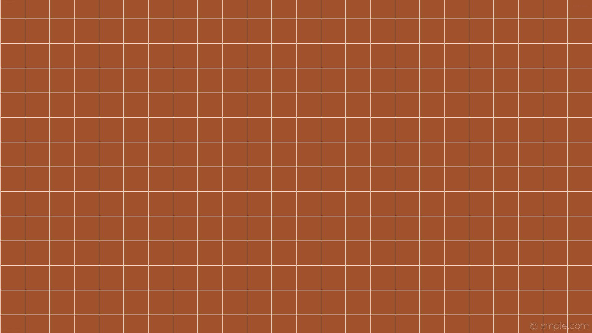 Grid Aesthetic 桌布 壁紙 — 簡約風格牆紙，暖棕色背景，白色細格線營造出乾淨的幾何圖案。