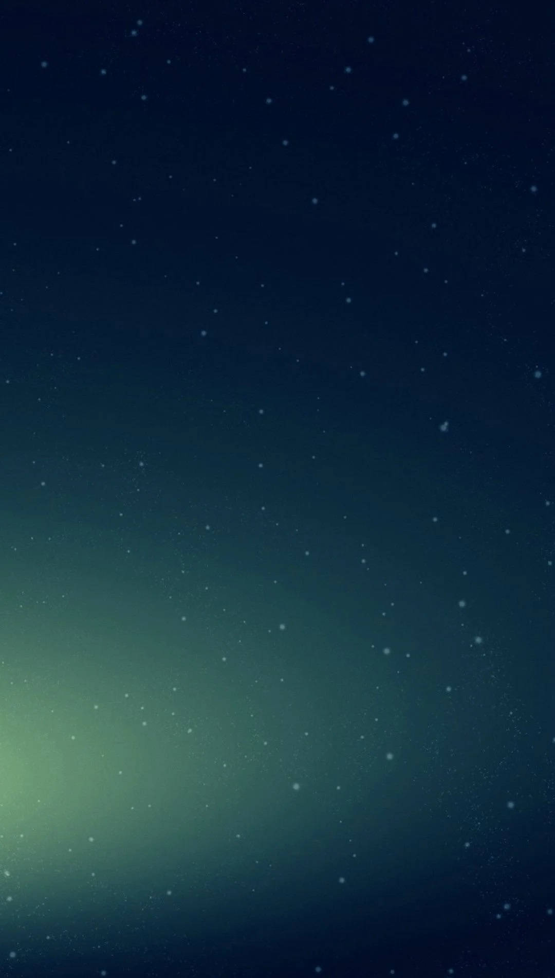 簡約高清夜空繁星 壁紙 — 寧靜的夜空漸變色，從深藍色到藍綠色，點綴著柔和閃爍的星星。