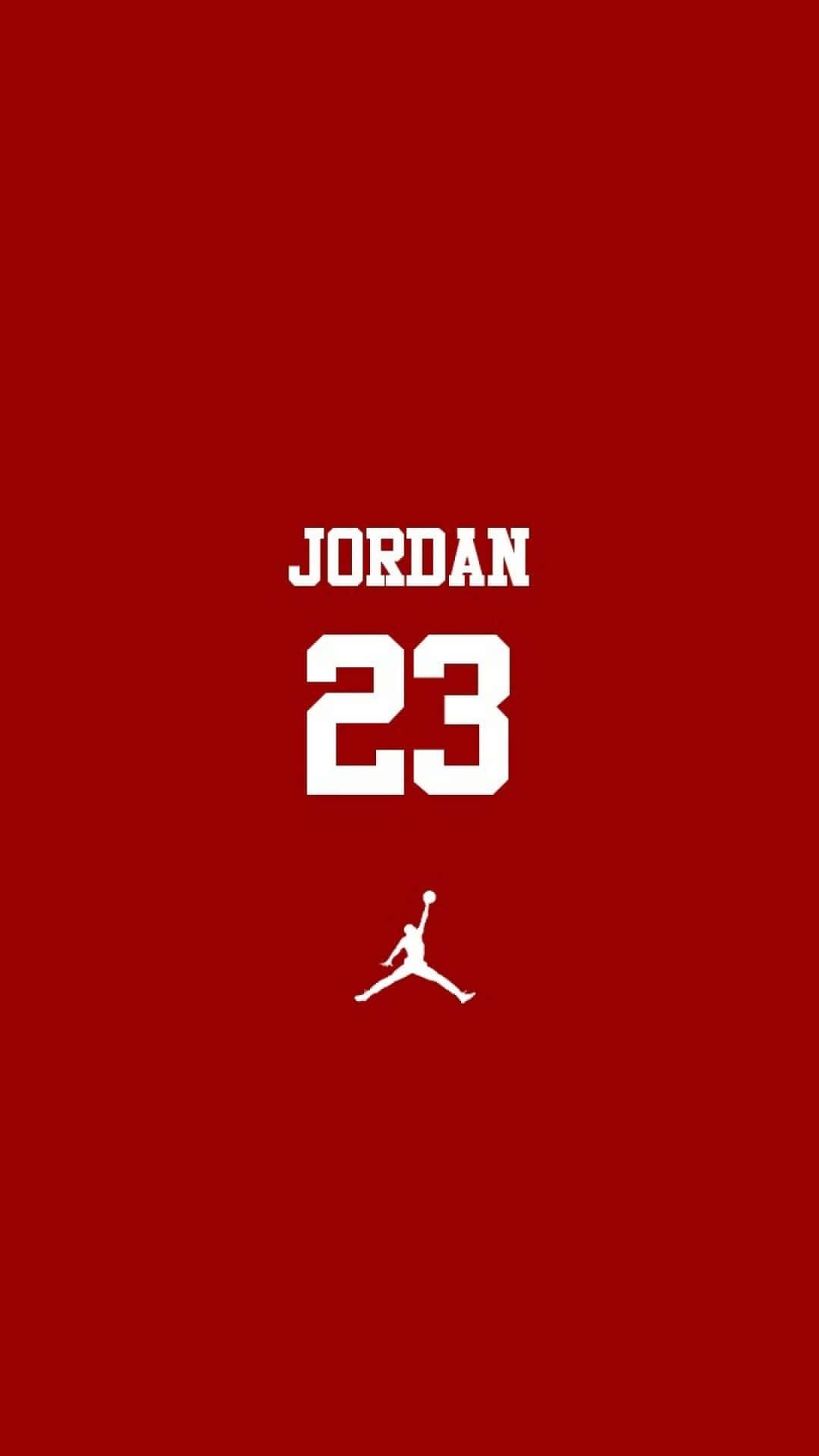 白色Jordan 23標誌和剪影在紅色背景上。 — 籃球 壁紙