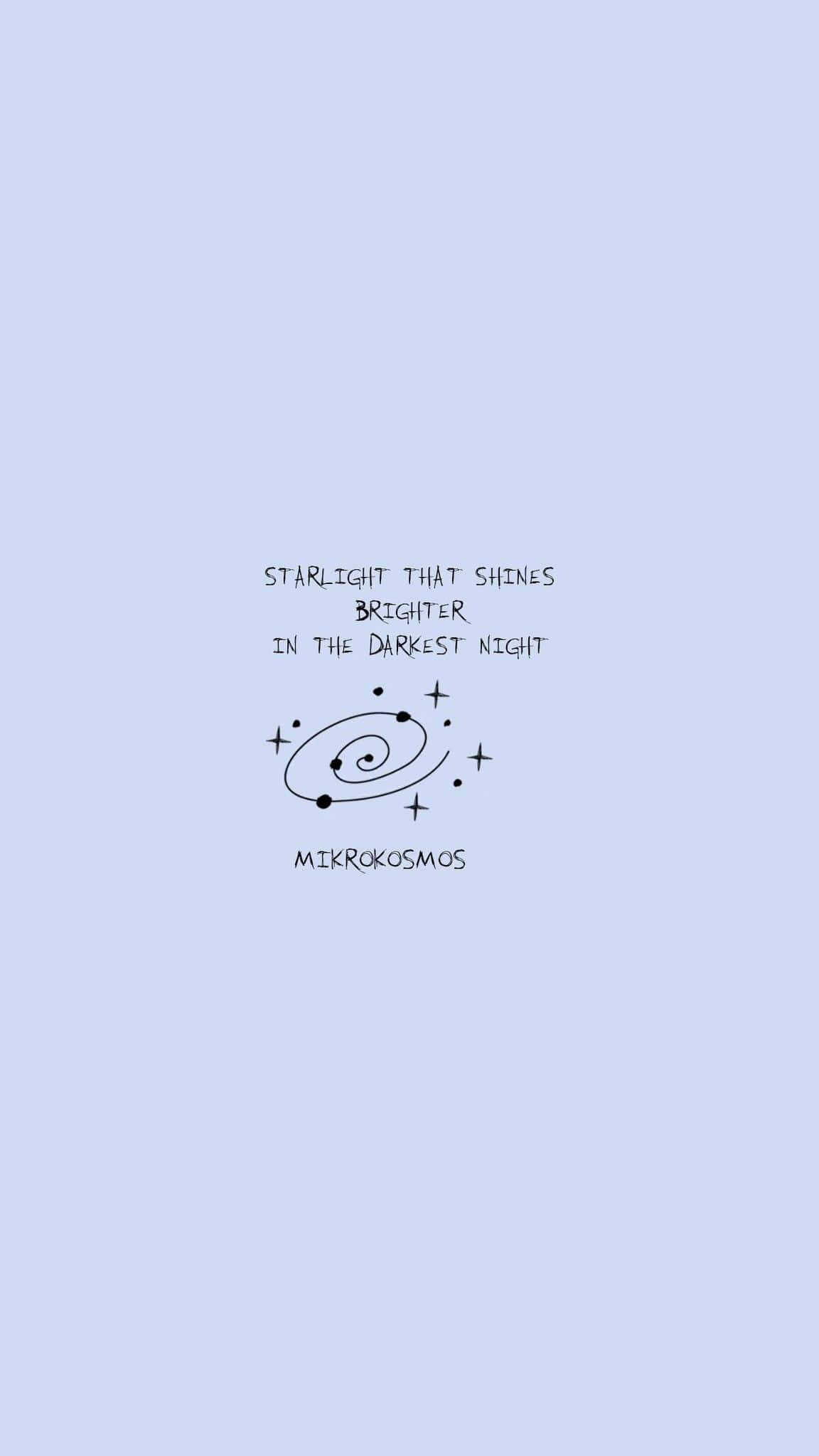 Bts Lyrics 桌布 壁紙 — 簡約黑色墨水螺旋星系塗鴉，附手寫引言，柔和薰衣草背景。
