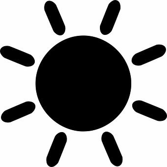簡約黑色太陽圖標