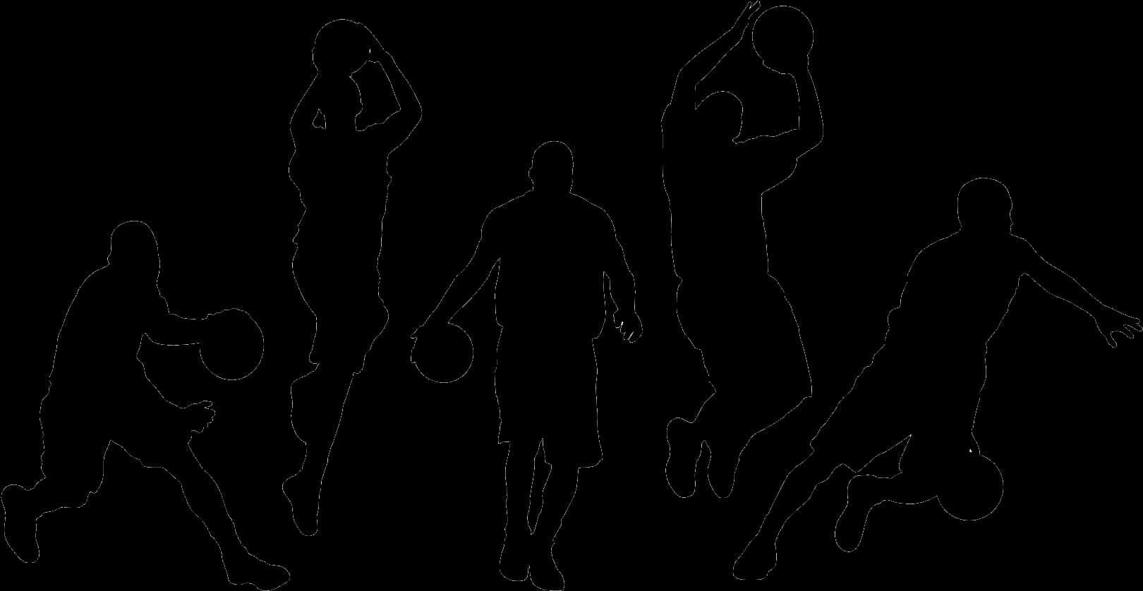 籃球運動員剪影向量圖 壁紙