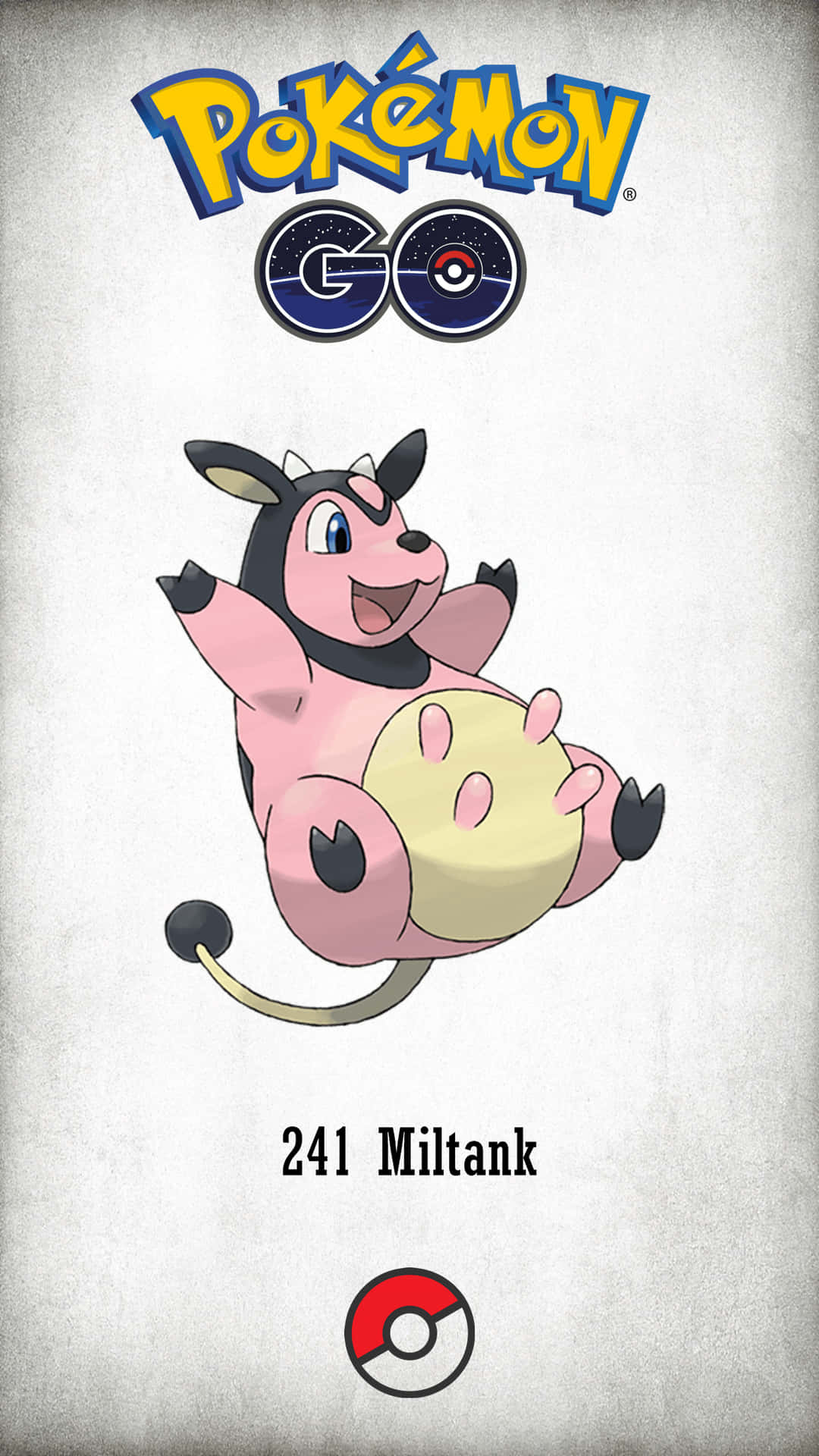 來自 Pokémon GO 遊戲的大奶罐寶可夢角色，附有精靈球標誌。