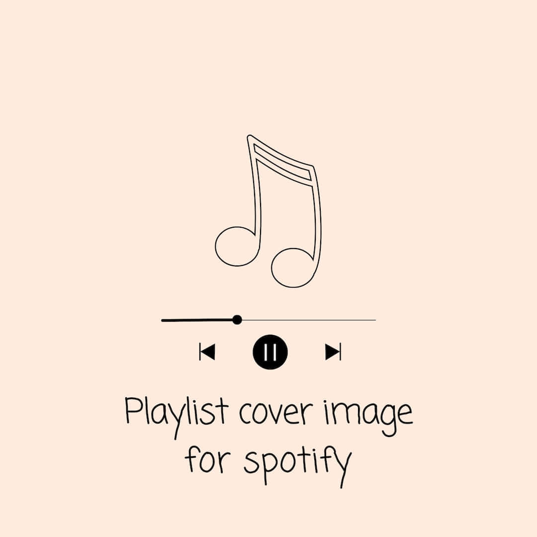 Spotify 播放清單封面，以極簡線條藝術呈現音符及播放控制。