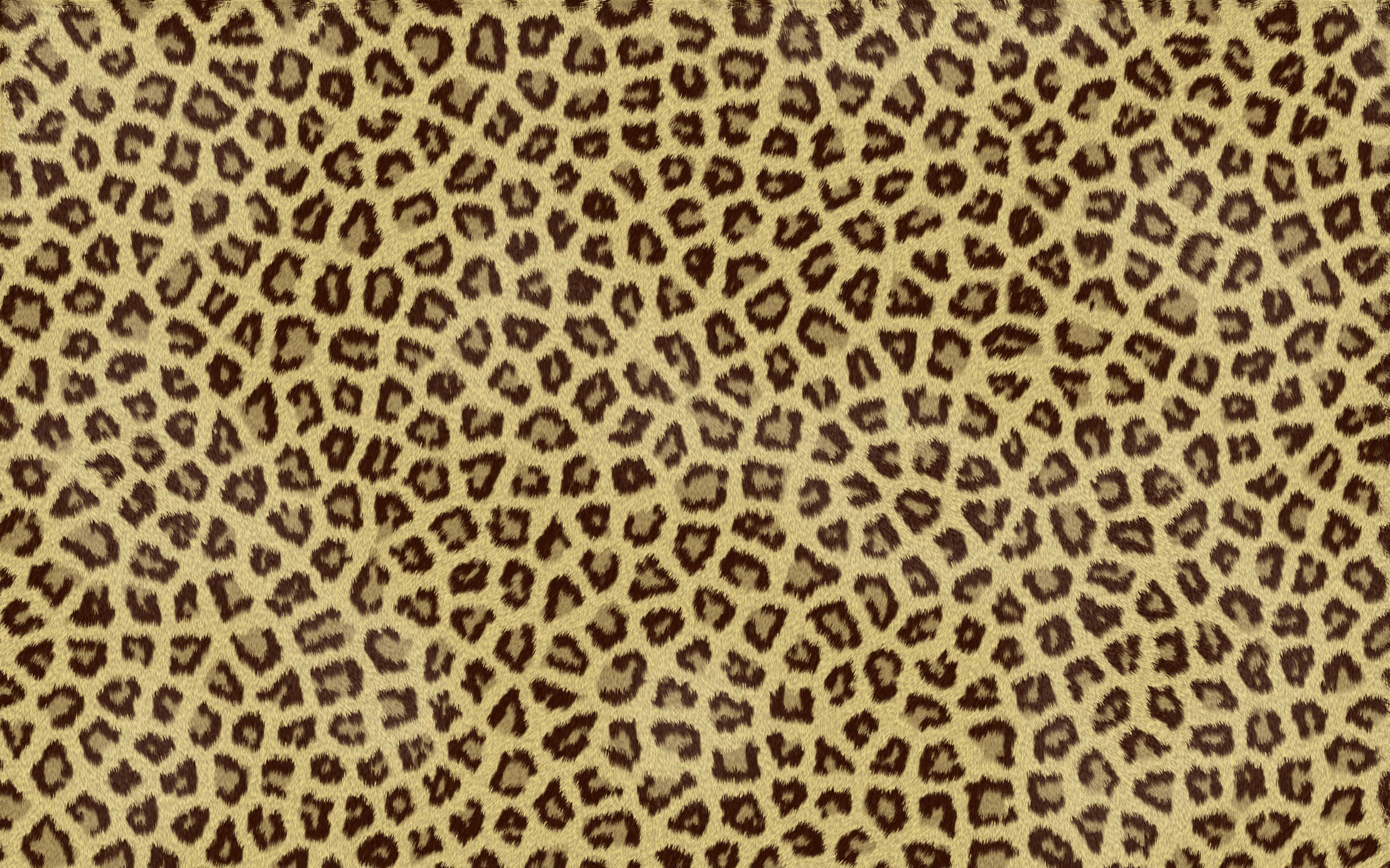 Animal Print 桌布 壁紙 — 米色紋理布料特寫，表面佈滿深棕色豹紋斑點。