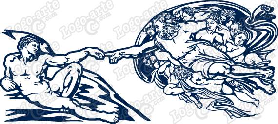 在經典宗教插圖中，上帝和亞當互相伸手。