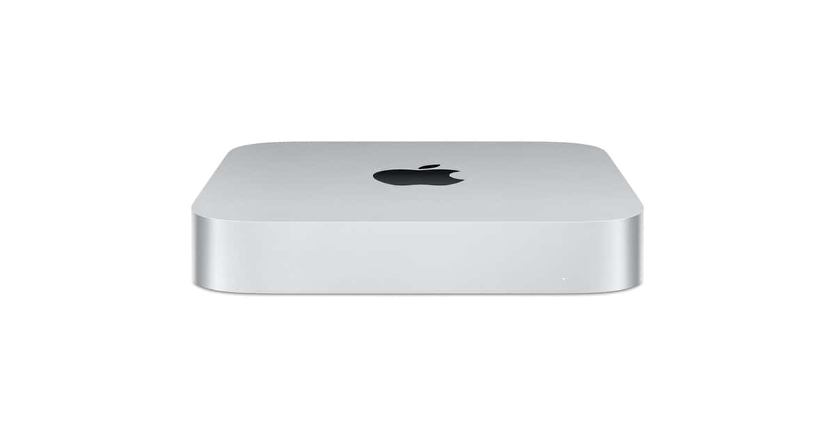 白色背景上的銀色 Apple Mac mini 電腦