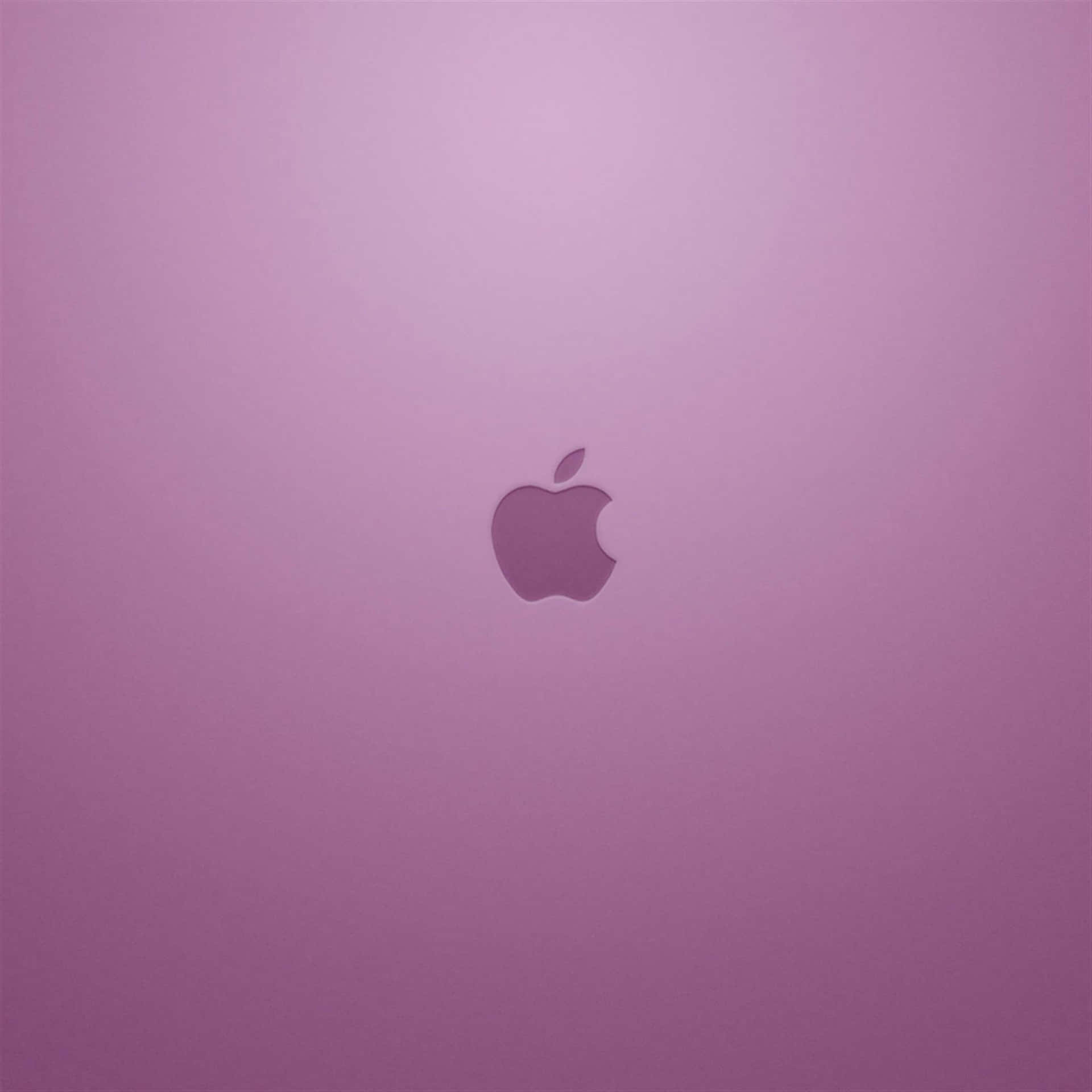 Apple標誌居中於柔和的紫色漸變背景上。