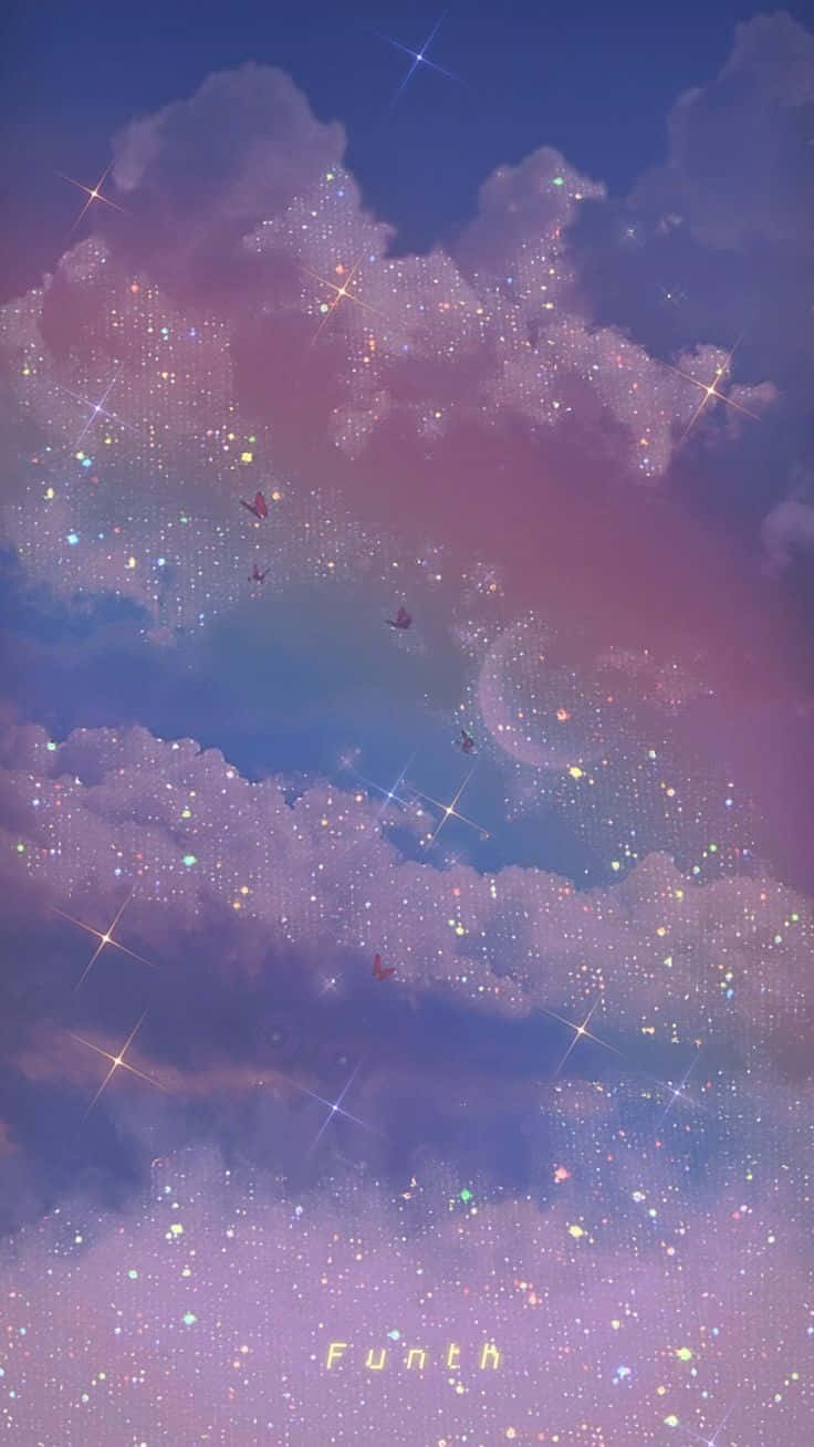 粉紅與紫色交織的星空雲海 壁紙