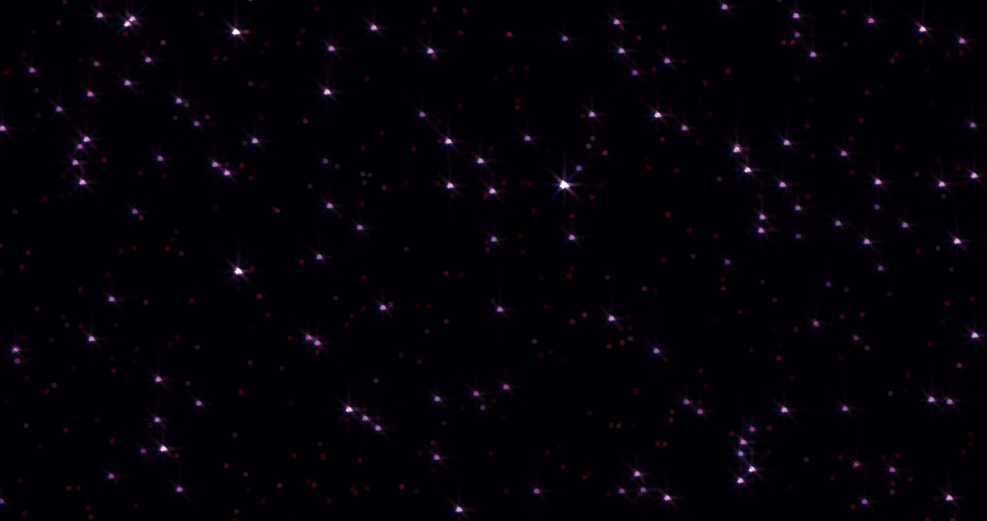 在黑暗的夜空中閃爍的紫色和白色星星。