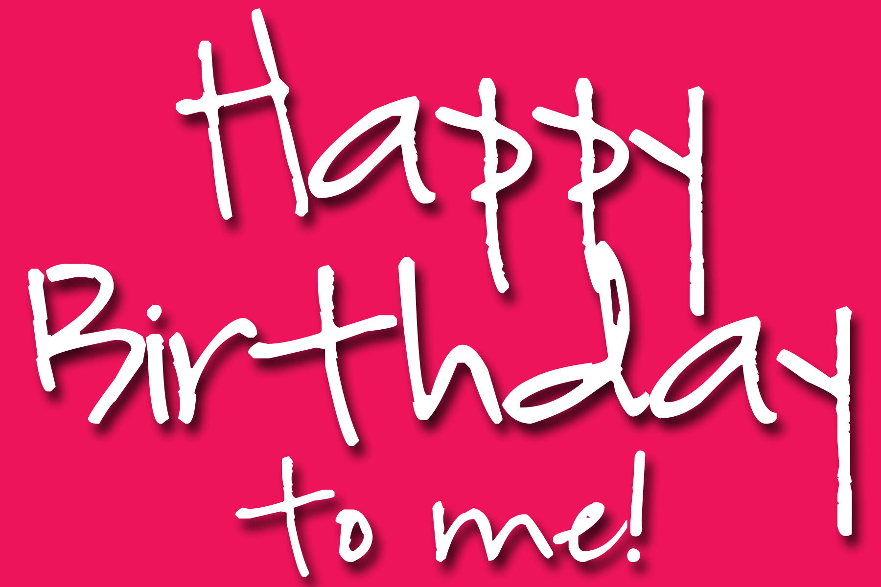 粉紅色背景上的白色文字Happy Birthday to me