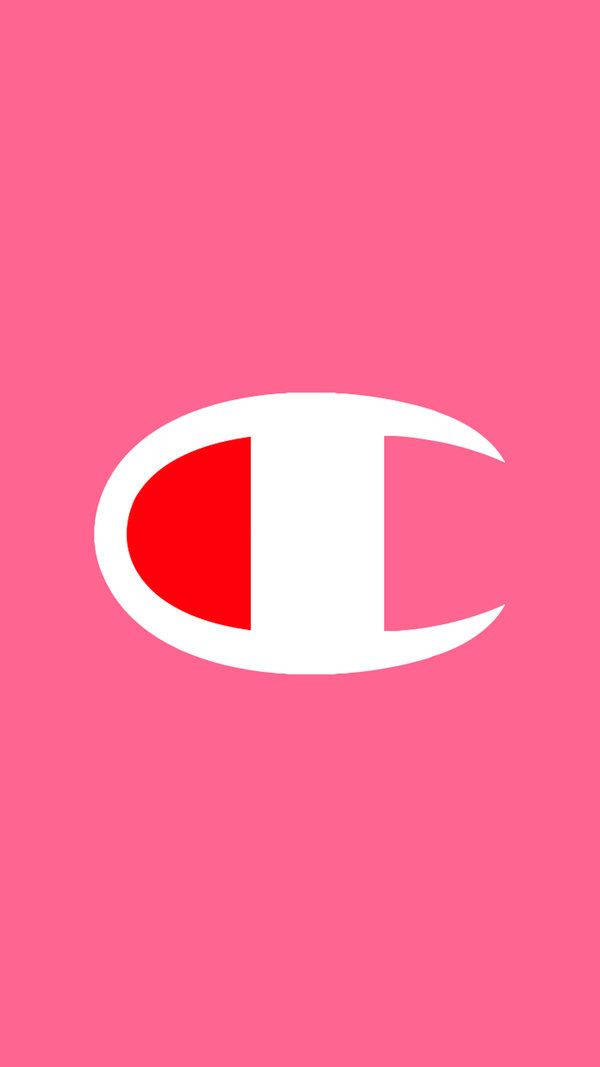 粉色背景上的Champion標誌