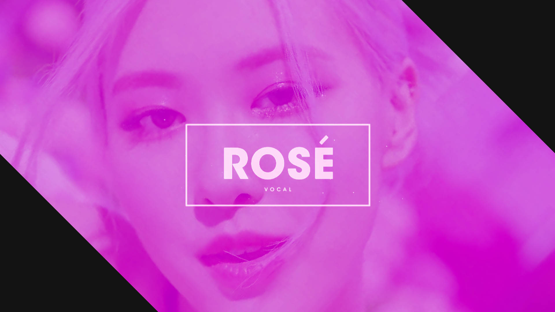 帶有 'ROSÉ VOCAL' 文字疊加的粉紅色女性肖像。