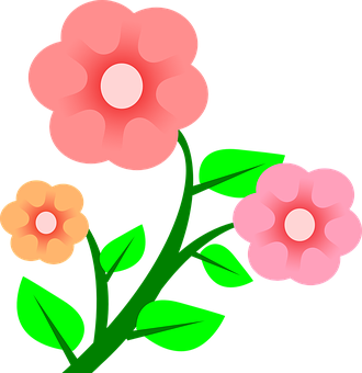 粉紅花卉向量插畫 壁紙