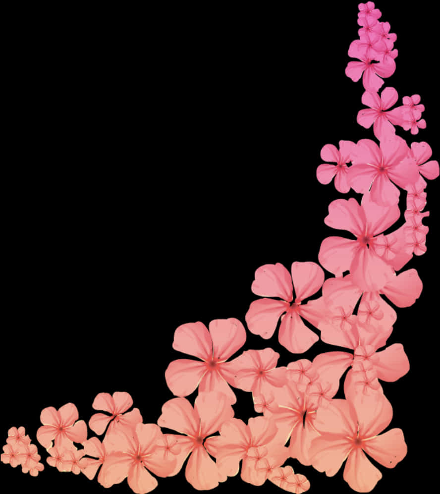粉紅花卉角落設計 壁紙