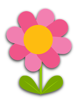 粉紅花朵卡通插畫