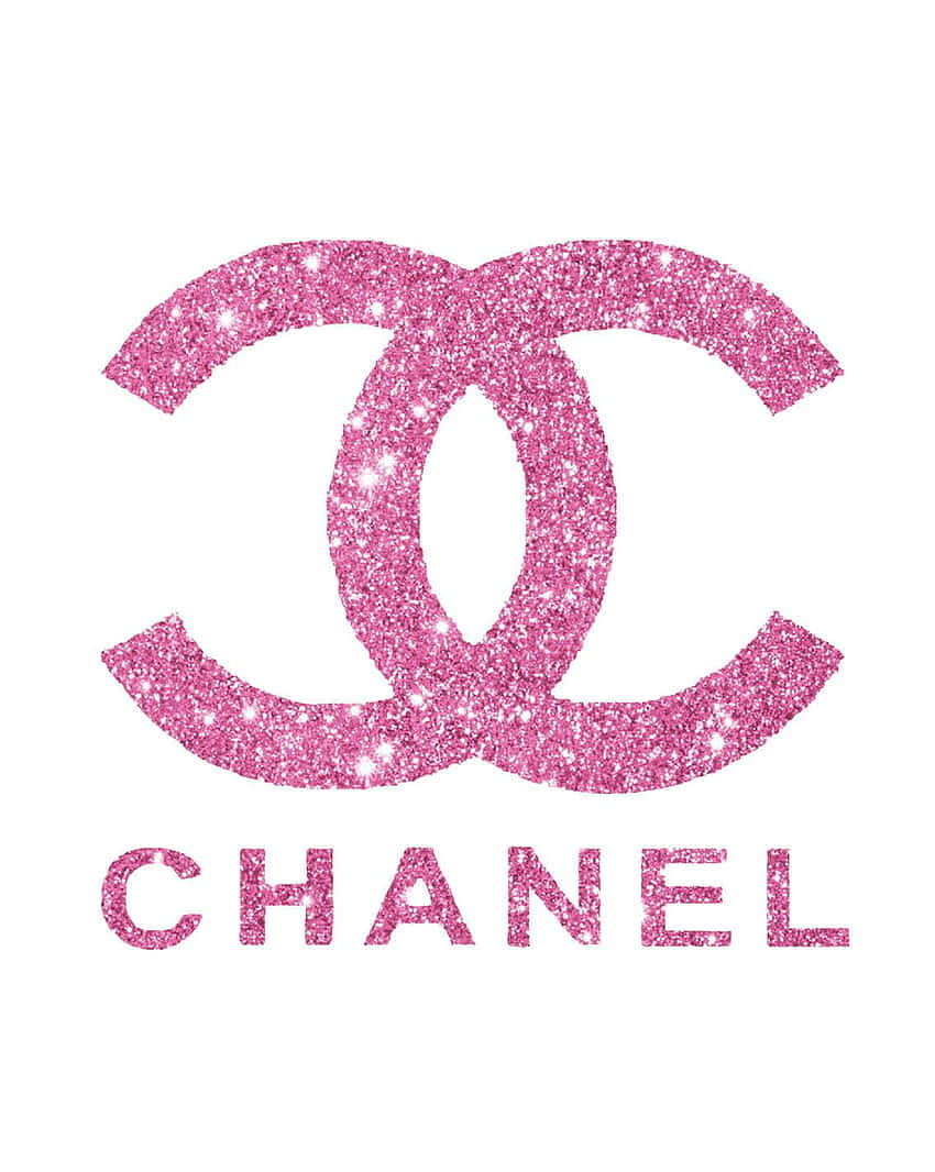 粉紅閃粉 Chanel 標誌 壁紙