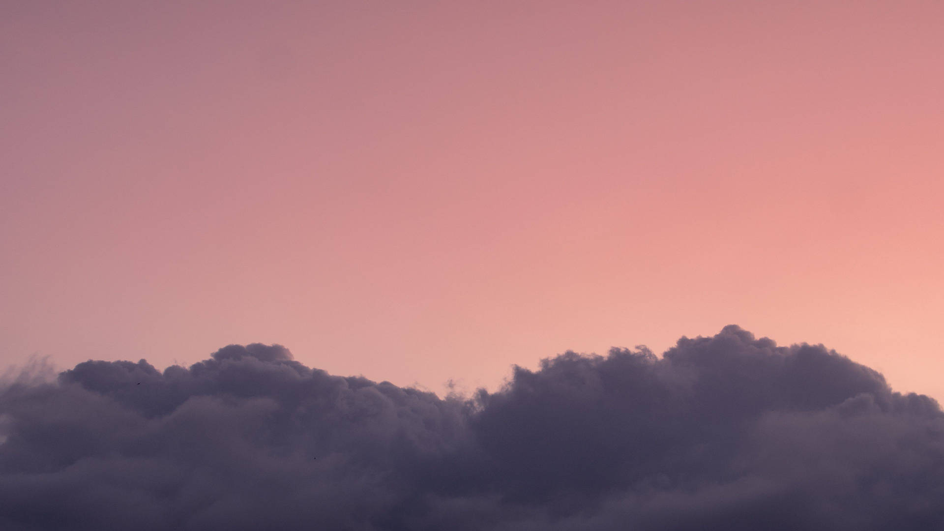 暮色天空中的粉紅色和紫色雲朵