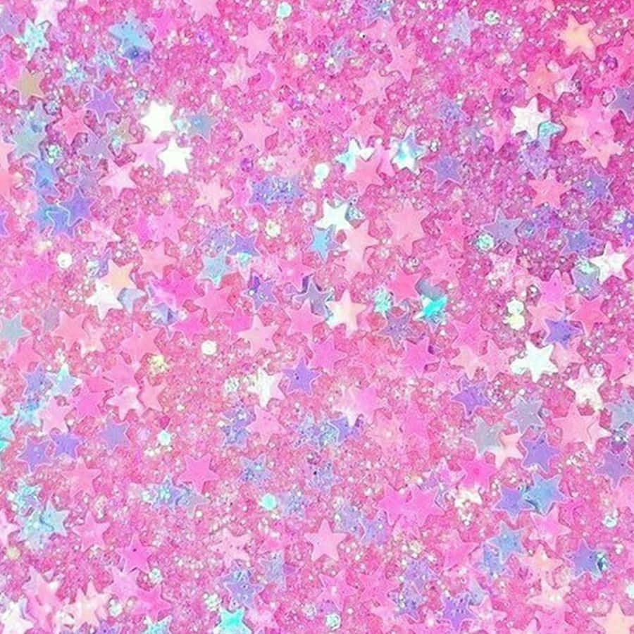 粉紅、紫色和藍色星形閃粉營造出閃爍夢幻的質感。