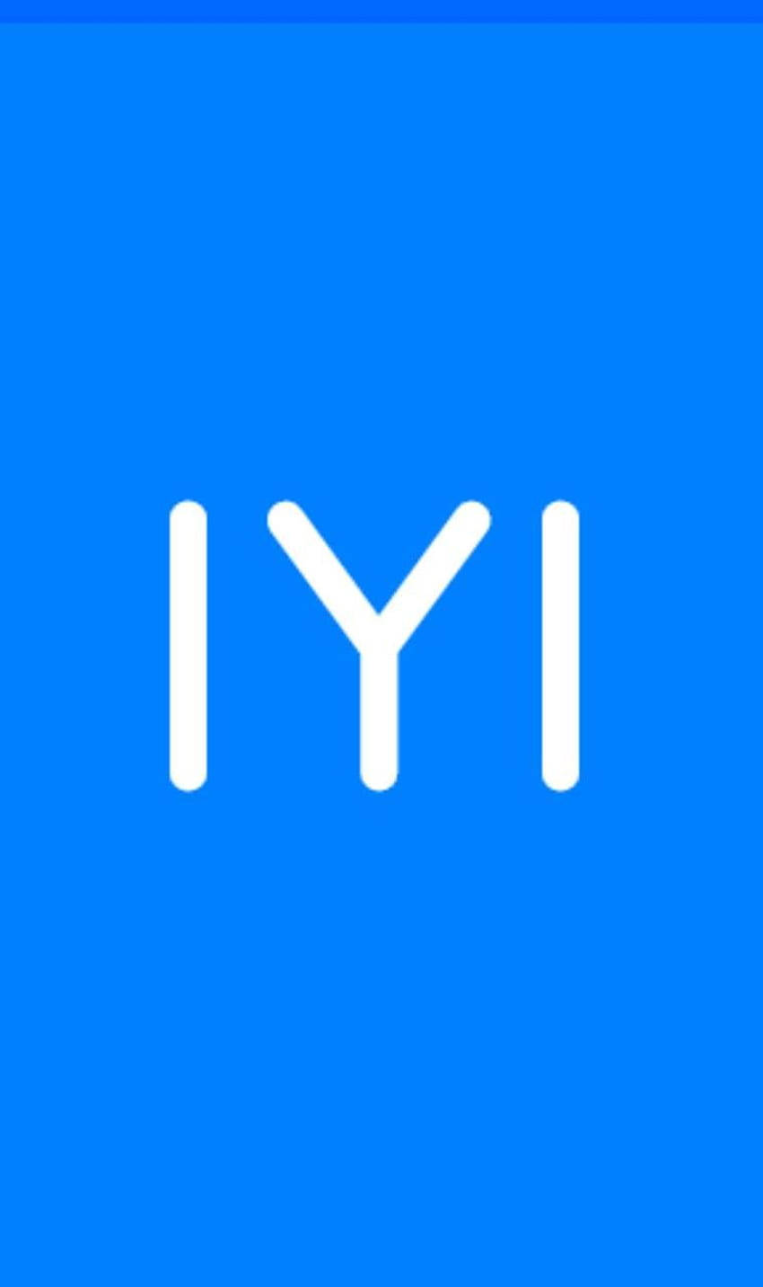 藍色 桌布 壁紙 — 粗體白色字母 IYI 居中於純色鮮豔藍色背景上。