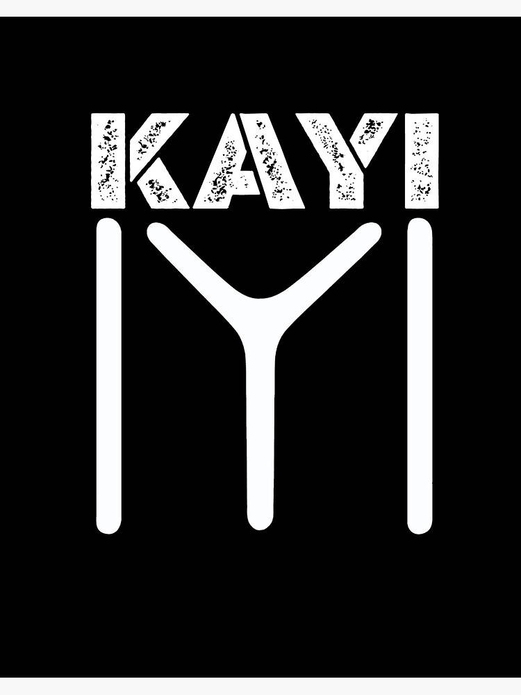 黑色動態圖 桌布 壁紙 — 粗體白色文字 KAYI，下方有一個風格化的 Y 符號，位於純黑色背景上。