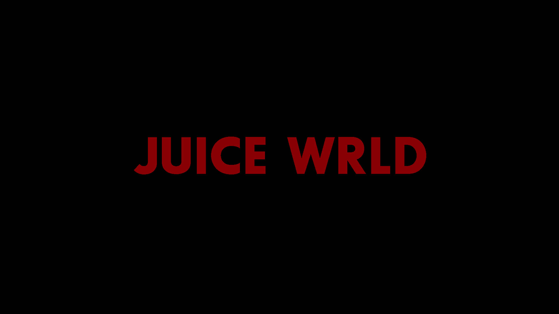 說唱歌手 桌布 壁紙 — 粗體紅色文字拼寫JUICE WRLD，居中在純黑色背景上。