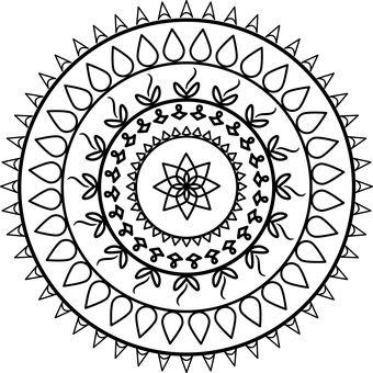 精細黑色曼陀羅設計 壁紙