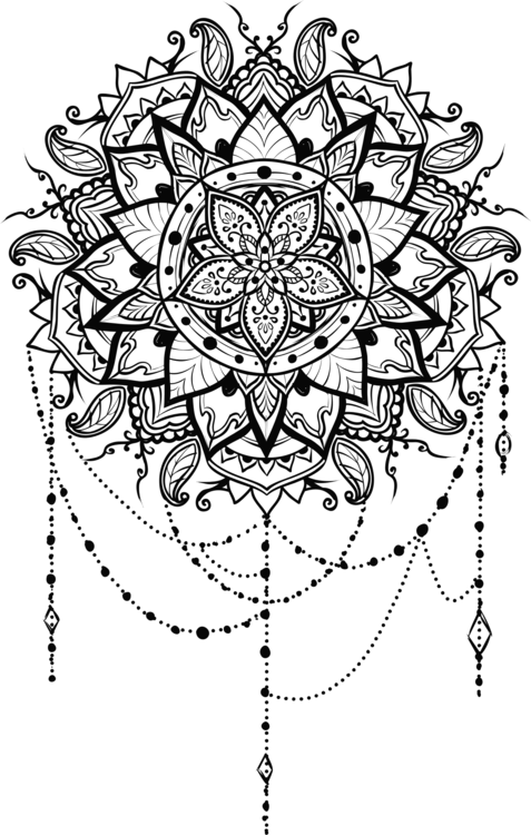 精細黑色曼陀羅設計 壁紙