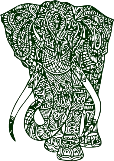 精緻曼陀羅大象插畫 壁紙
