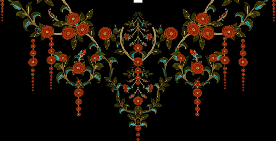 精緻花卉刺繡圖案