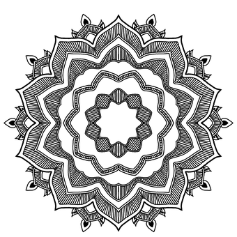 精緻黑色彩繪曼陀羅圖案