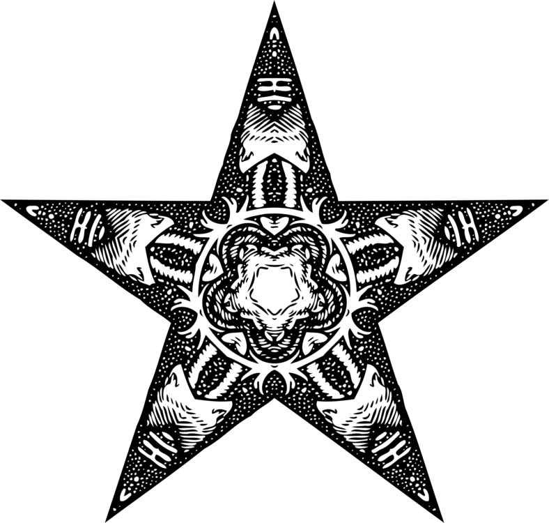 精緻黑色星星紋身設計 壁紙