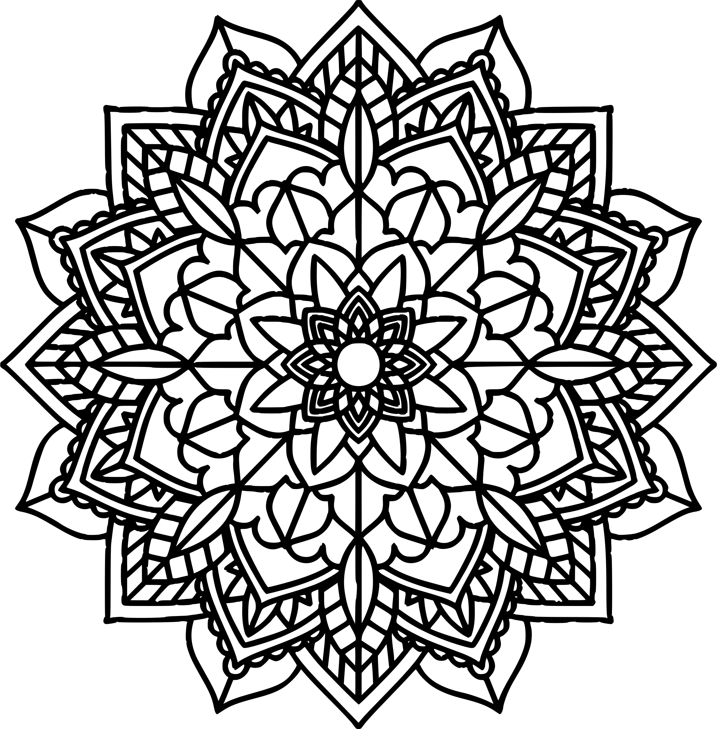 精緻黑色曼陀羅設計 壁紙