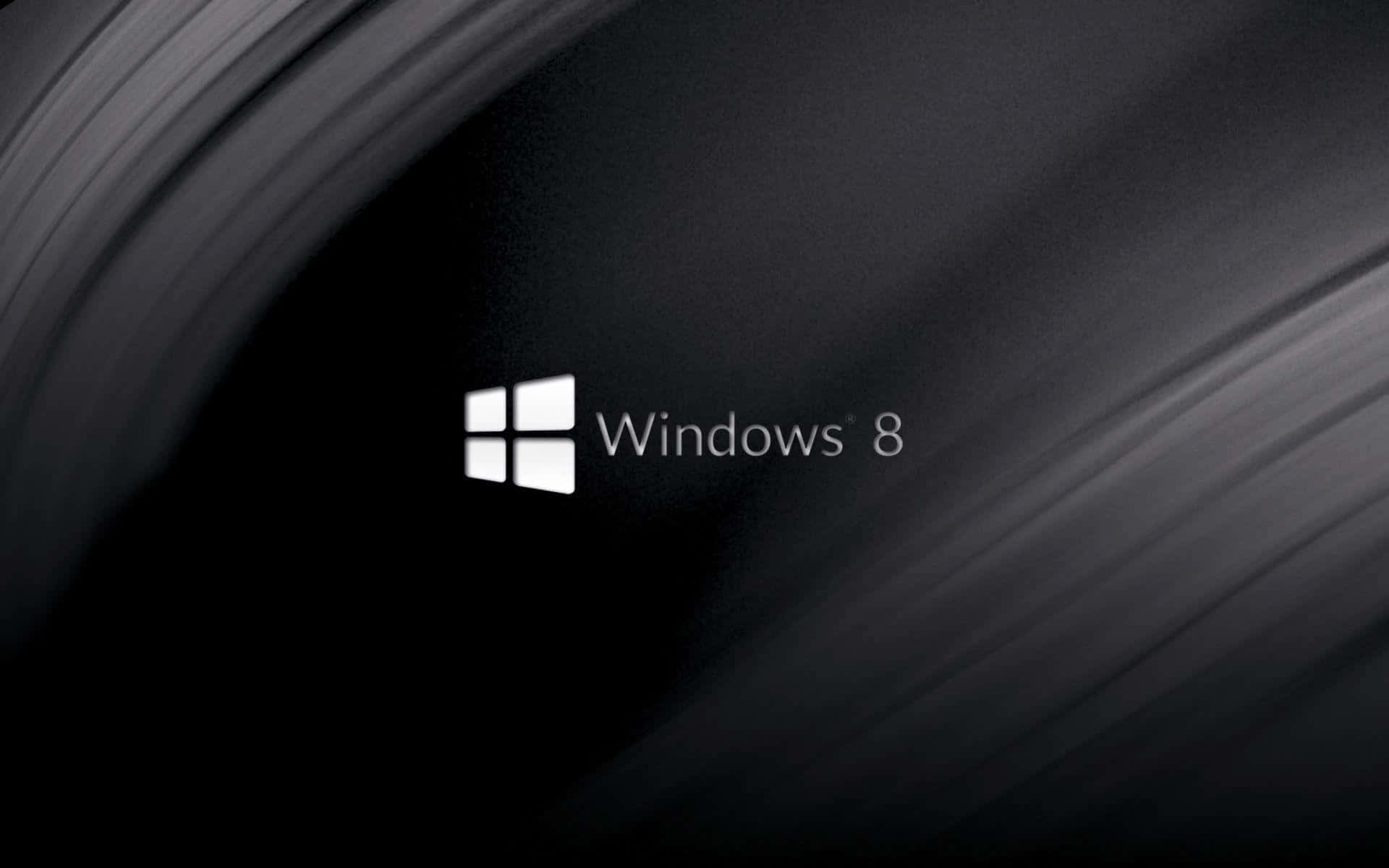 Windows 8 標誌在深色旋轉灰色背景上