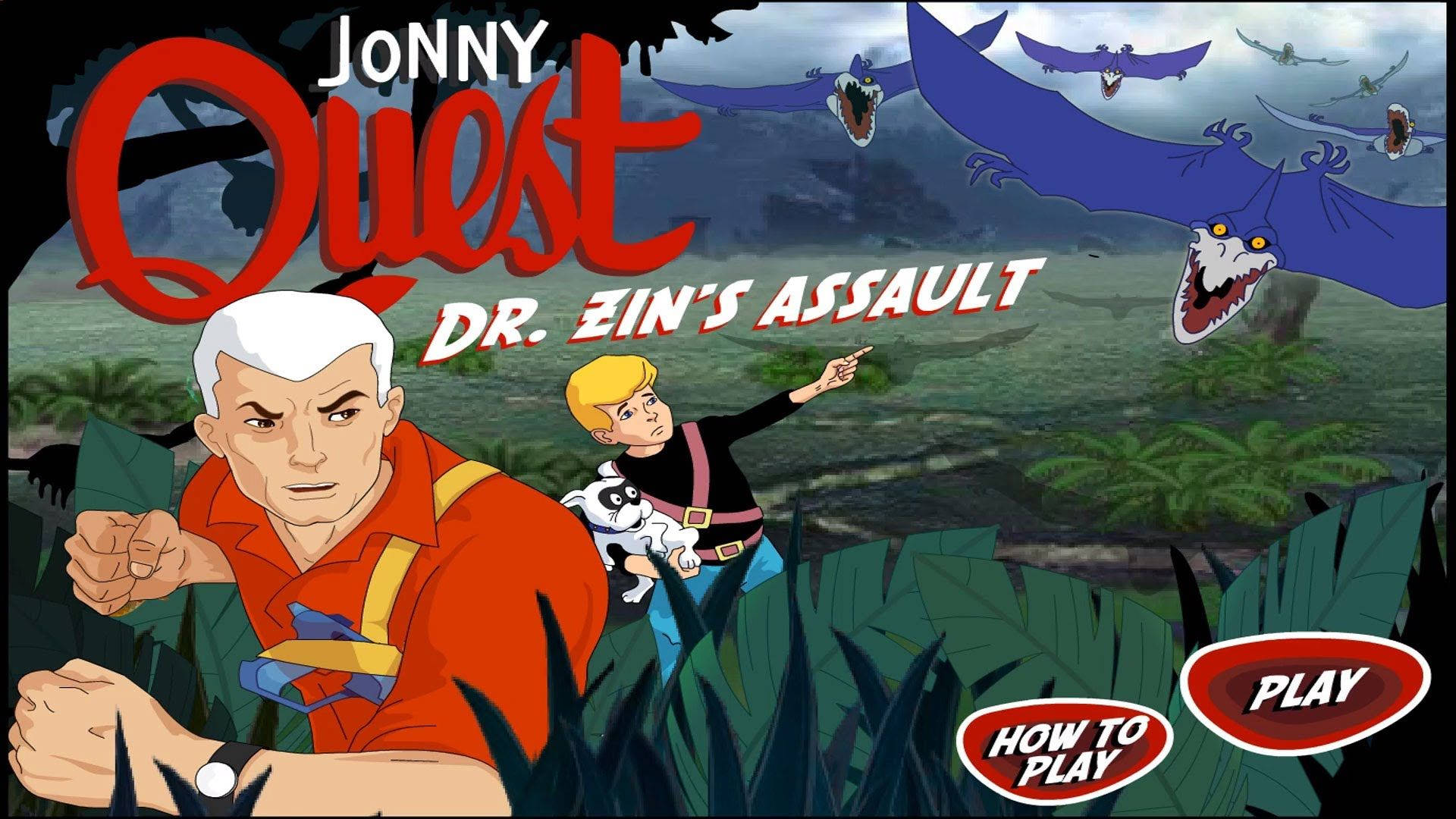 Jonny Quest 和團隊在叢林遊戲標題中對抗飛行爬行動物。