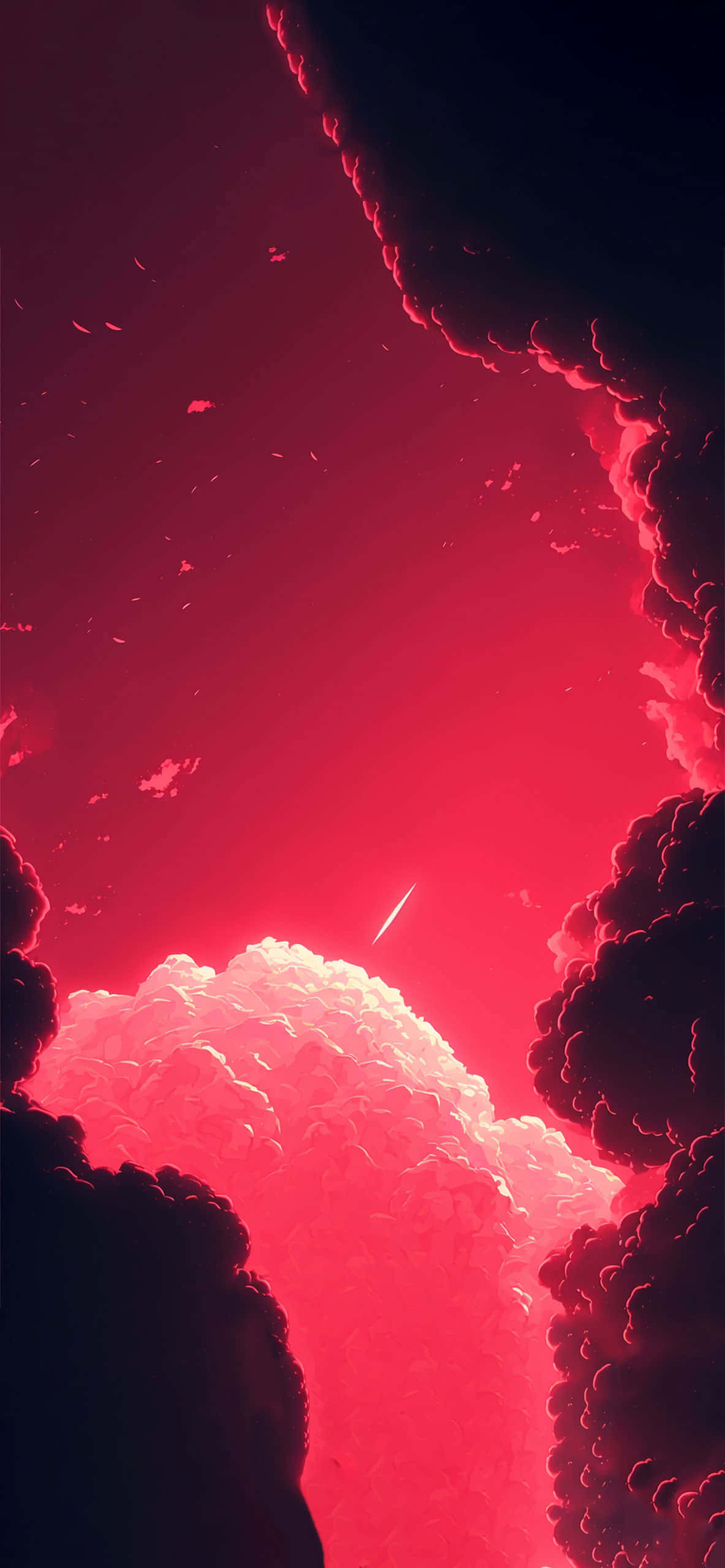 紅天雲彩與紅日 — 紅色 iPhone 壁紙 壁紙
