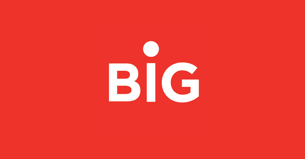 紅色背景，帶有粗體白色文字 BIG