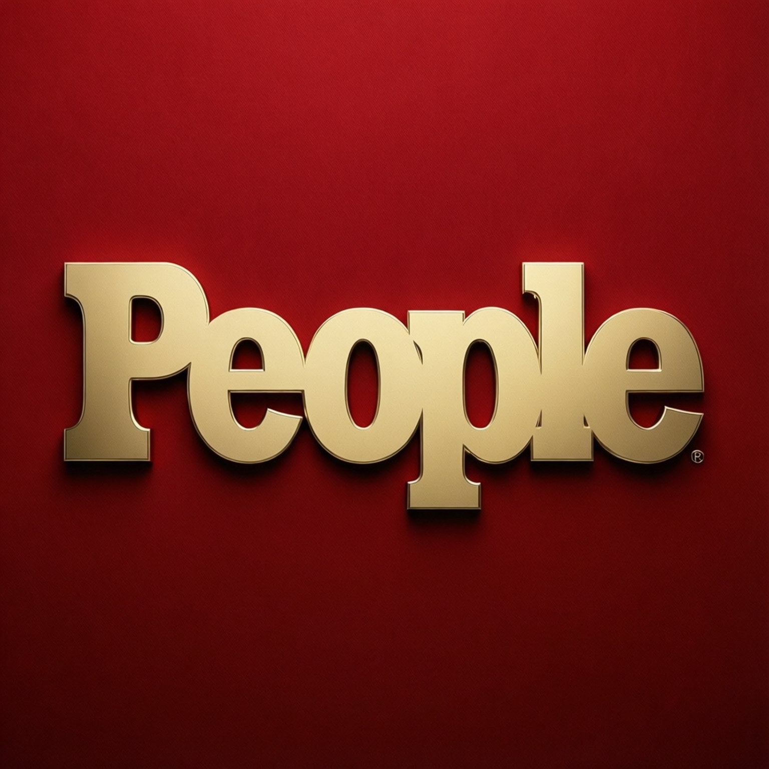 金色3D文字在紅色背景上顯示People。