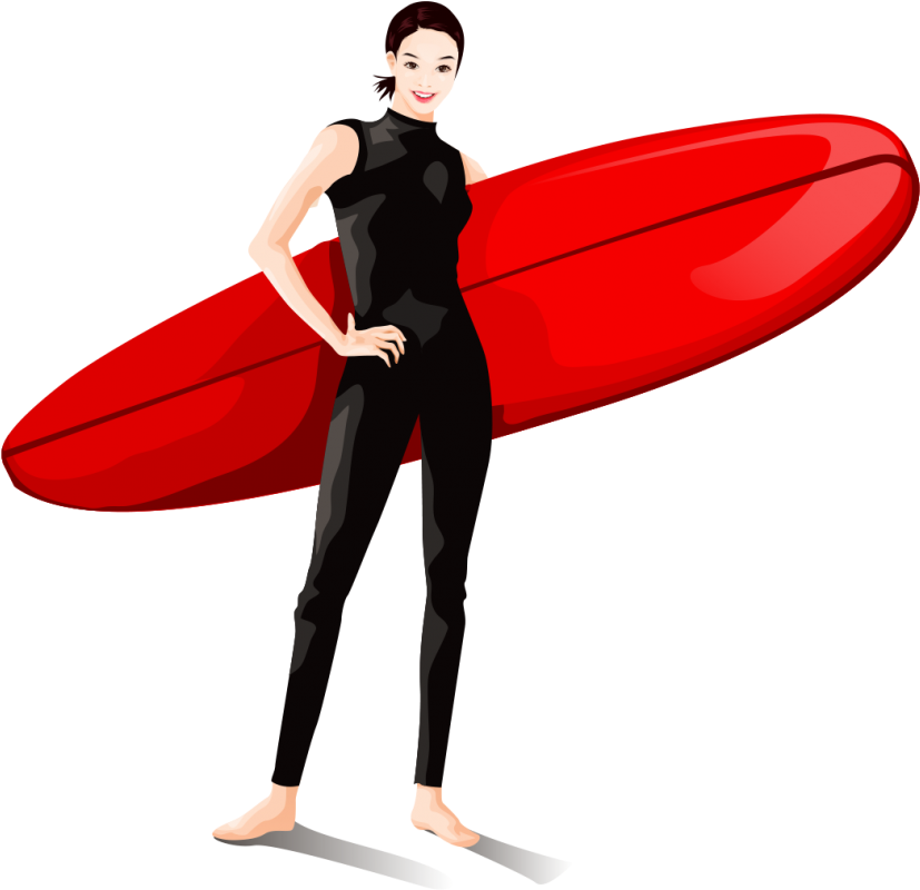 紅板女衝浪手 壁紙