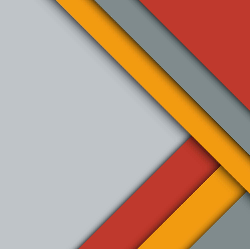 Material Design 桌布 壁紙 — 紅橙色和灰色的對角條紋營造出大膽的現代抽象構圖，線條簡潔幾何。