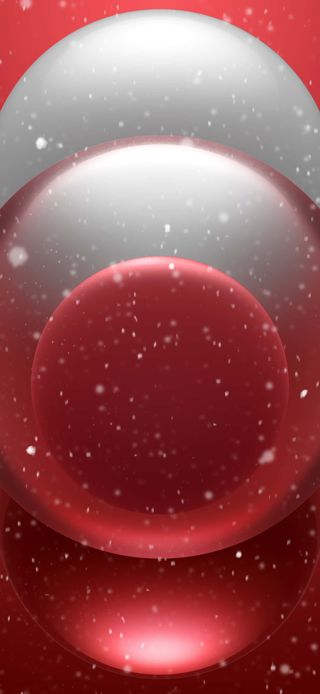 紅白背景配雪花 壁紙