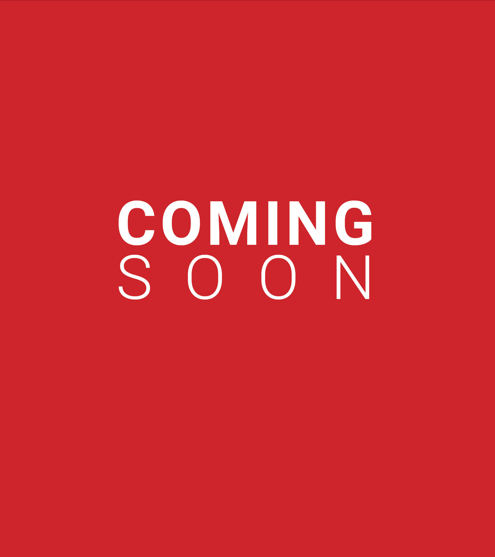 紅色背景，白色文字寫著coming soon