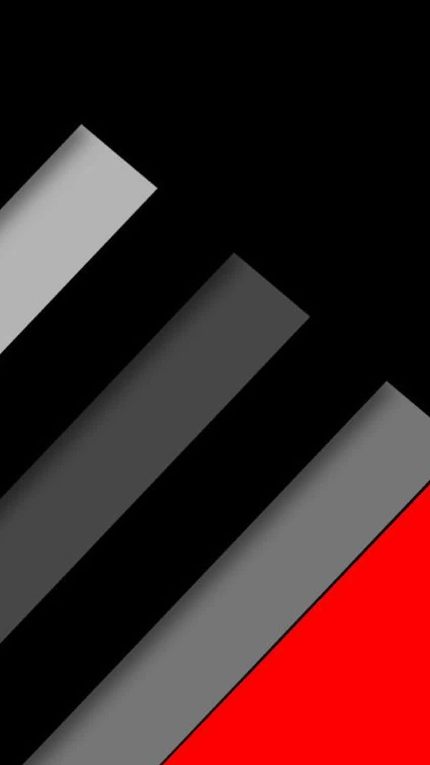 帶有黑色、灰色和紅色斜紋的抽象幾何牆紙