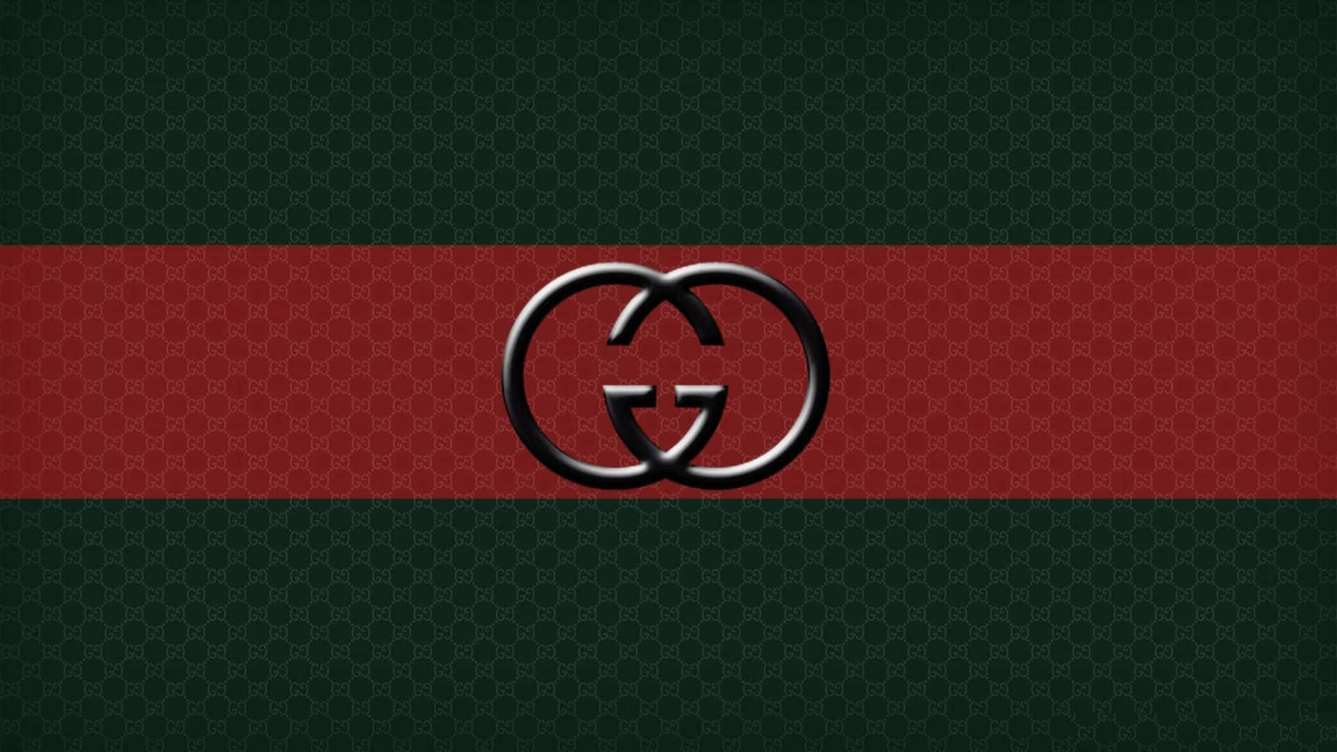 Gucci標誌在紅色和綠色字母組合背景上