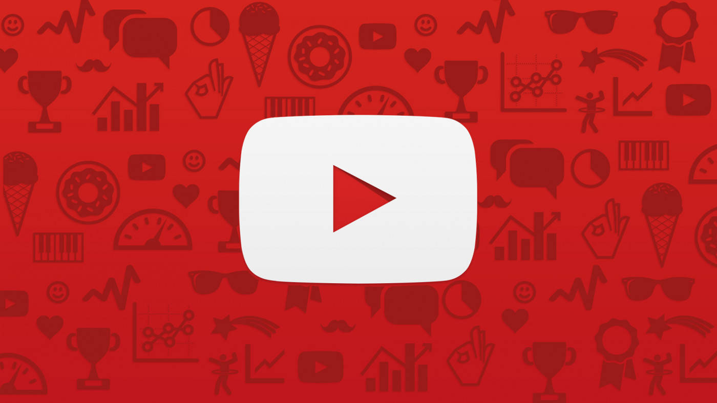 YouTube標誌配紅色背景圖案