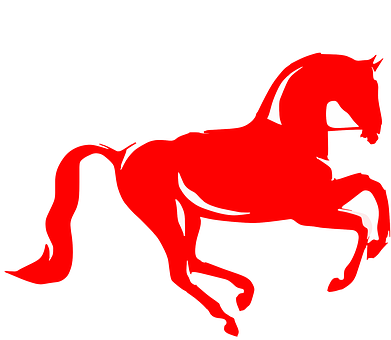 紅色剪影奔馬