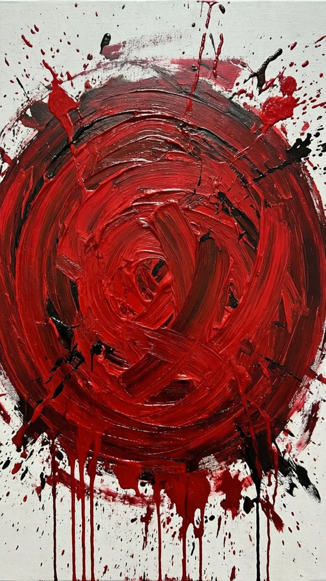 紅色圓圈筆觸 壁紙