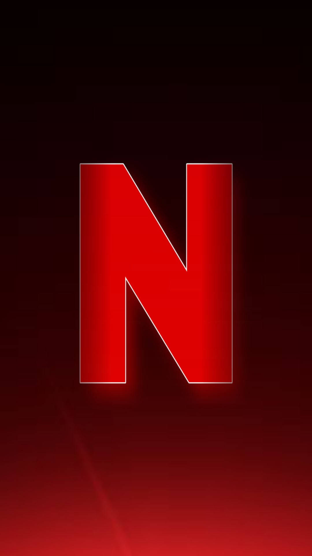 深色漸變背景上發光的紅色Netflix標誌