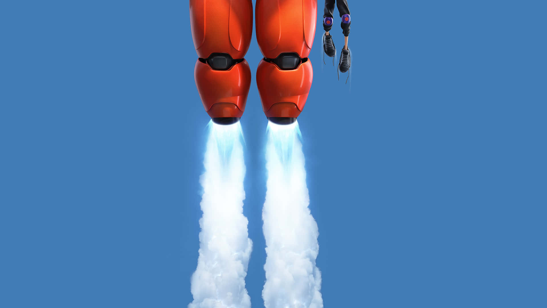 紅色機械人在空中飛翔 壁紙