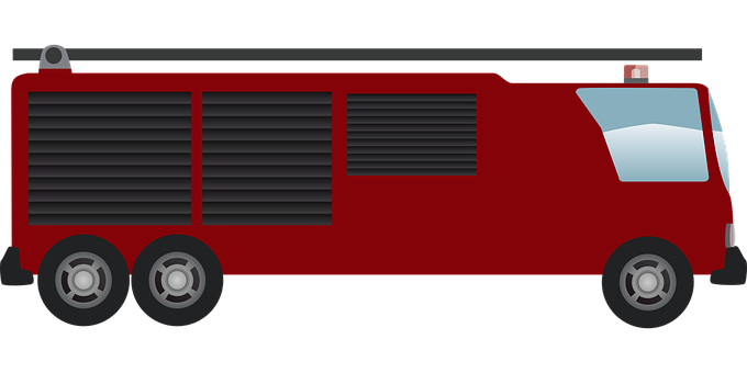 紅色消防車側面向量圖 壁紙